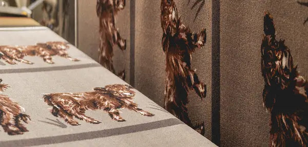 Highland Cow washable runner being printed
