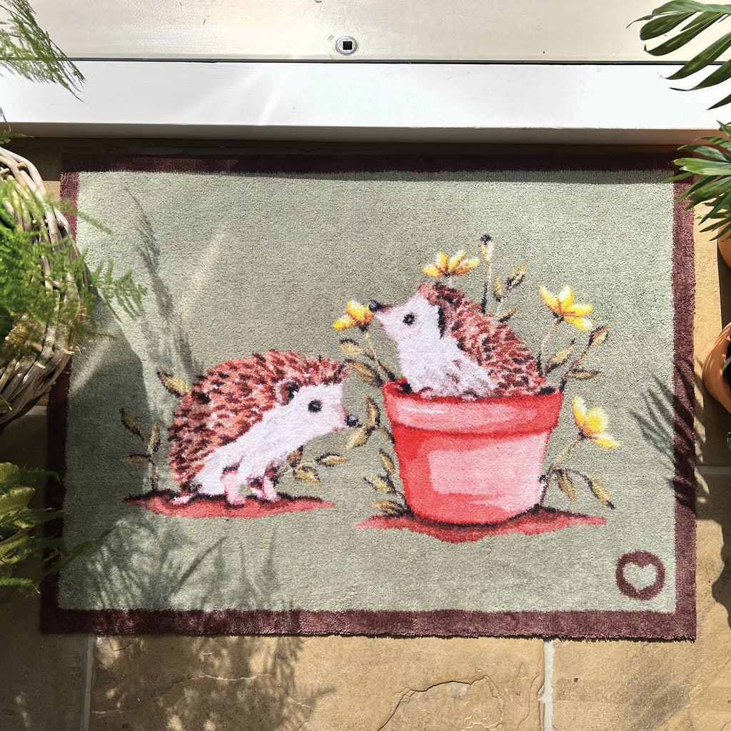 Hedgehog Friends Washable Doormat
