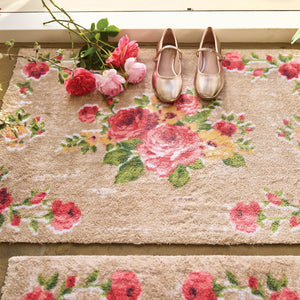 Vintage Rose Washable Doormat