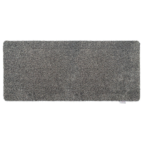 Plain Fleck Slate Runner- a 100% recycled material runner in a blend of charcoal, mid grey, white, and brown flecks.