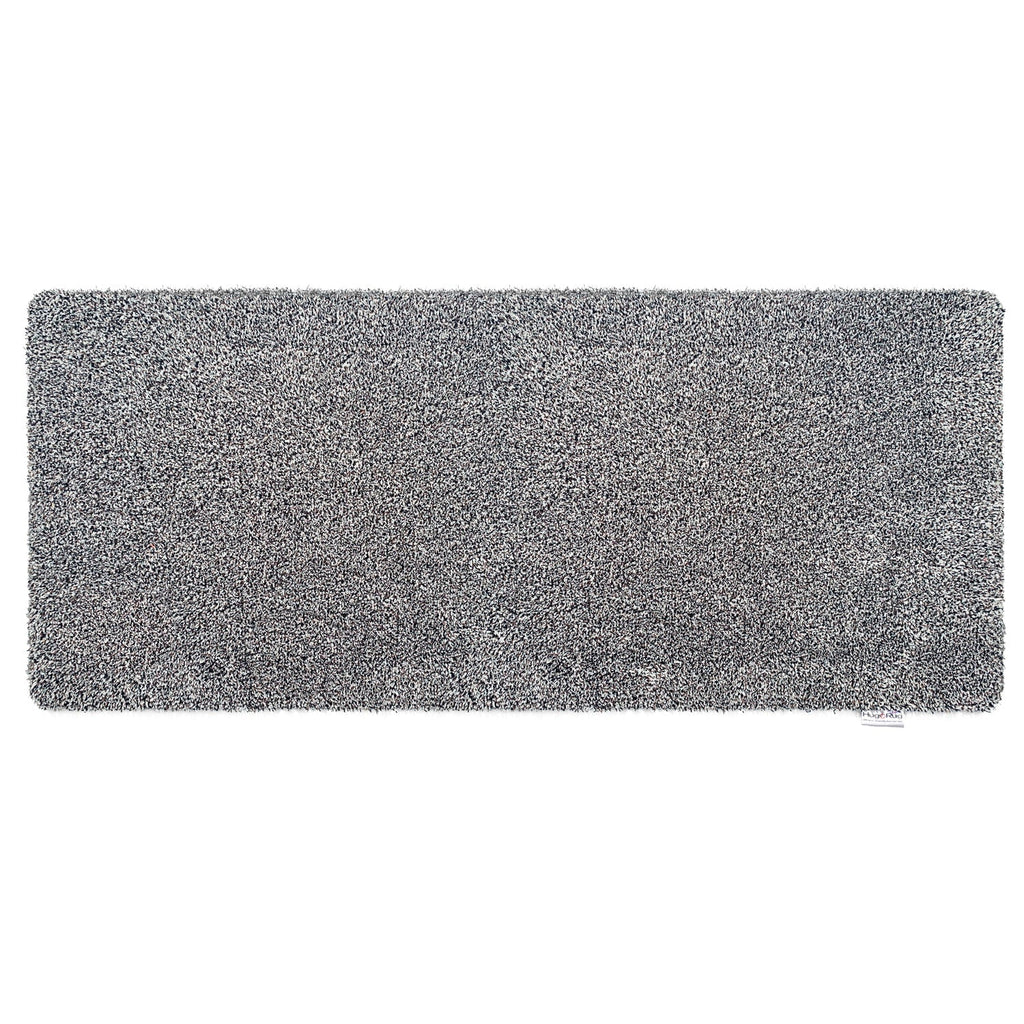 Plain Fleck Light Grey Runner- a 100% recycled material runner in a blend of mid grey, light grey, black, and white flecks.