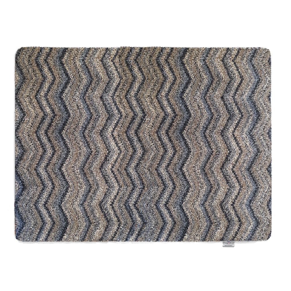 Ribbon Grey Zig Zag Washable Doormat 6
