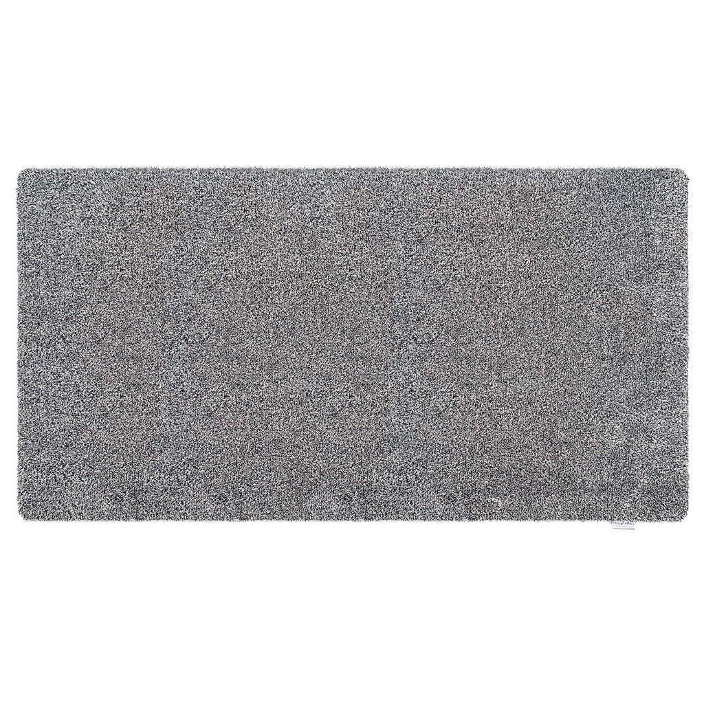 Plain Fleck Light Grey Runner- a 100% recycled material runner in a blend of mid grey, light grey, black, and white flecks.
