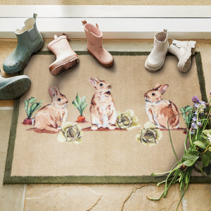 Allotment Bunnies Washable Doormat