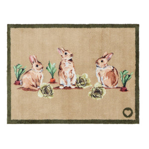 Allotment Bunnies Washable Doormat 1