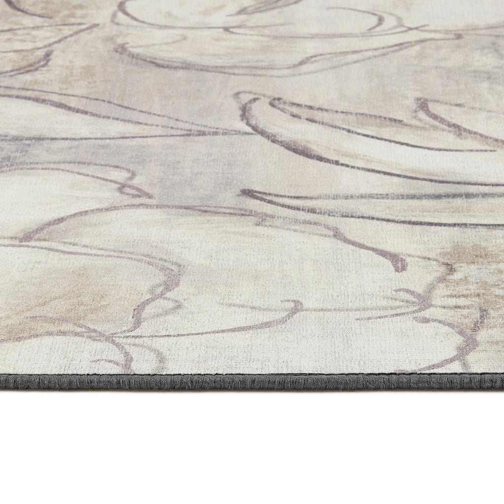 Hug Rug Art Floral Washable Rug Texture Close Up