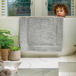 Bamboo Border Grey Bathmat