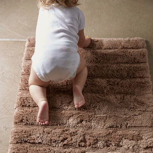 Bamboo Stripe Latte Bathmat