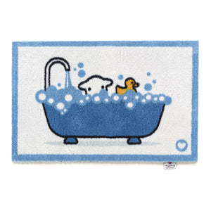 Overhead image of a Bathtime Herdy washable bath mat from Hug Rug