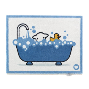 Overhead image of a Bathtime Herdy washable bath mat from Hug Rug