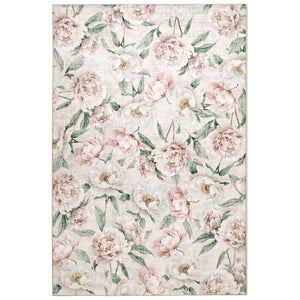 Hug Rug Pink Blooming Peonies Washable Rug