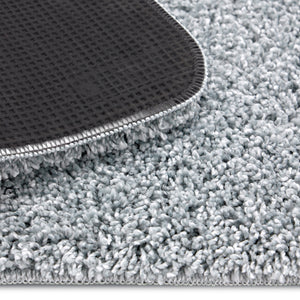 My Blue Fleck Rug – a washable rug in lighter and darker shades of silvery blue.