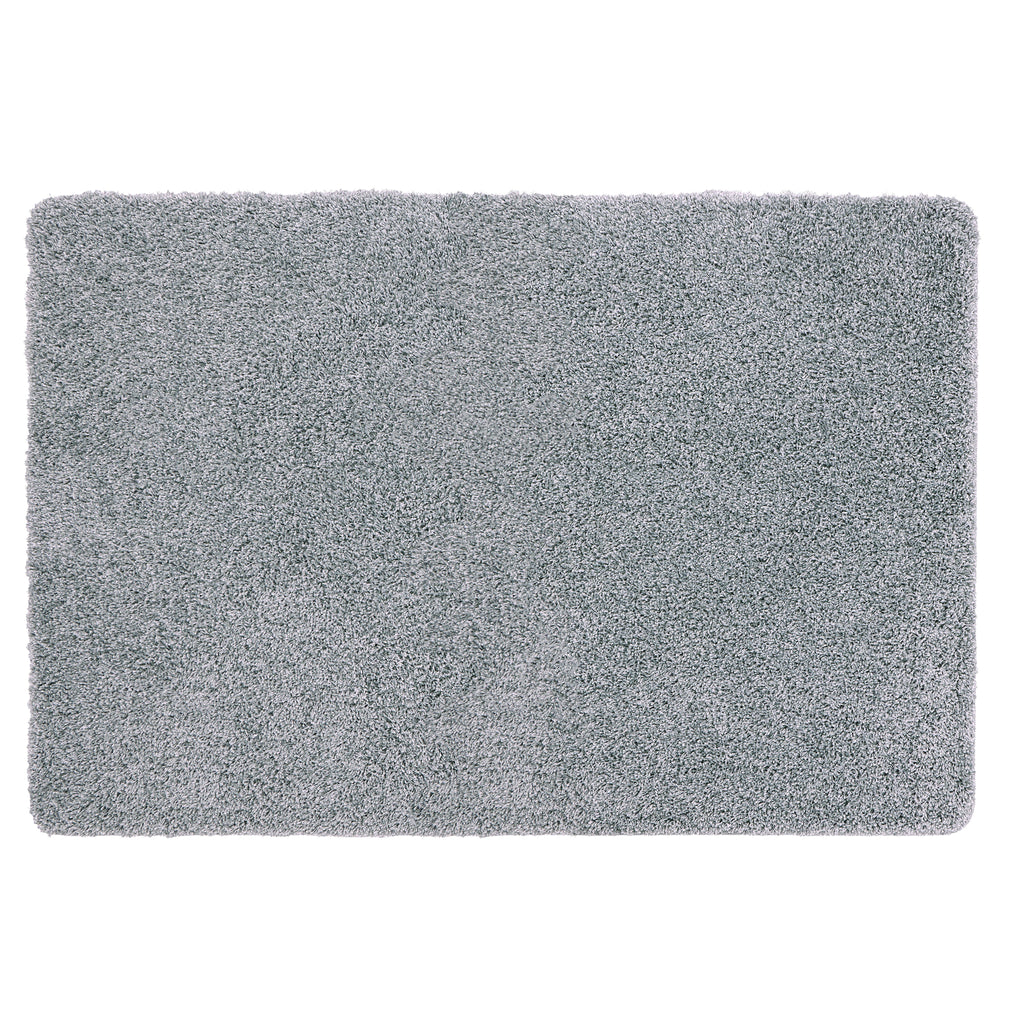 My Blue Fleck Rug – a washable rug in lighter and darker shades of silvery blue.