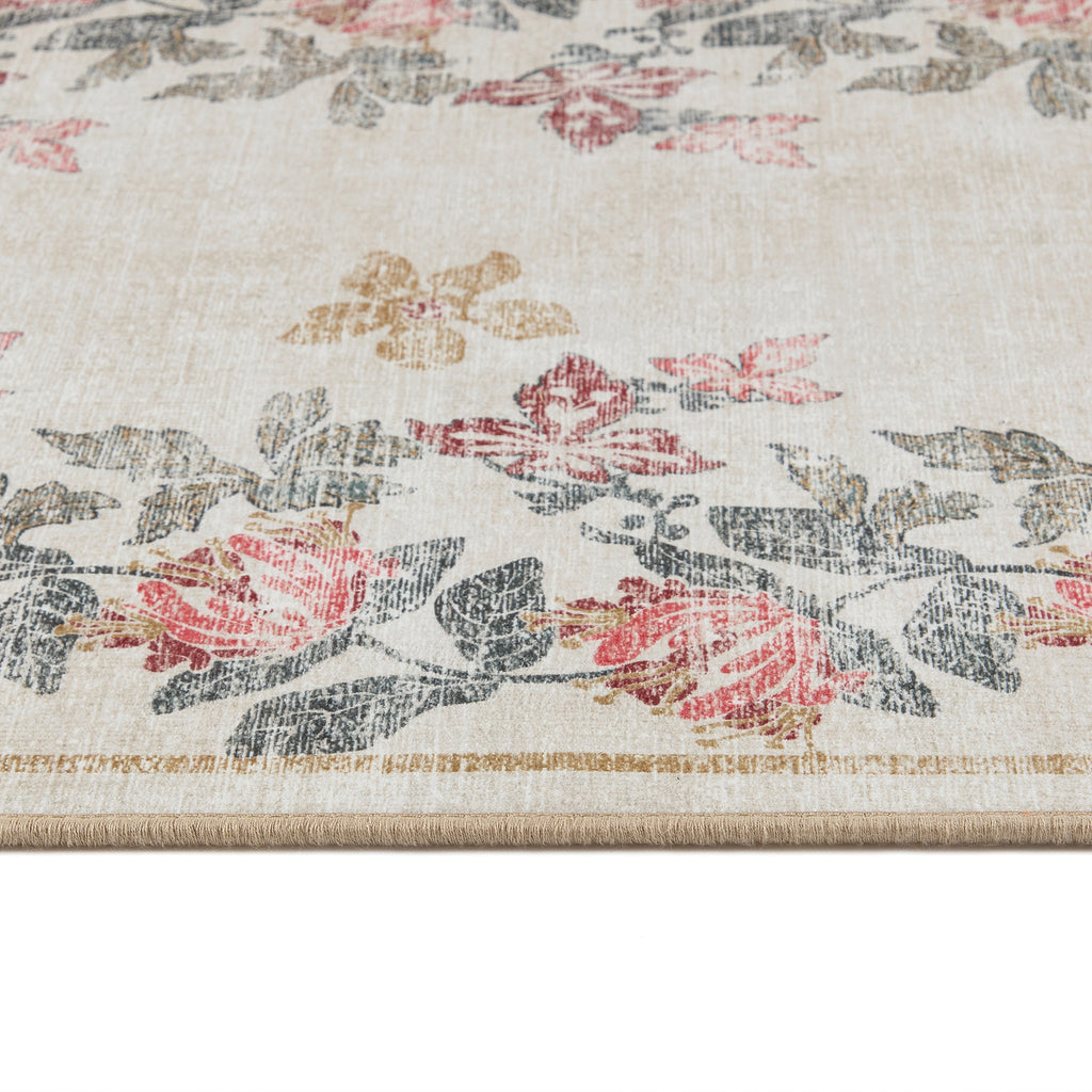 Hug Rug Botanical Border Washable Rug Pattern