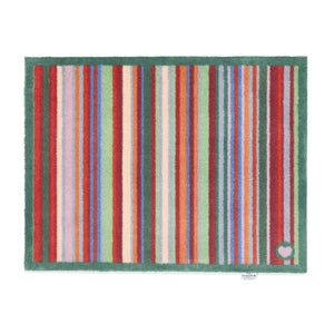 Bright Green Stripe Washable Doormat 1