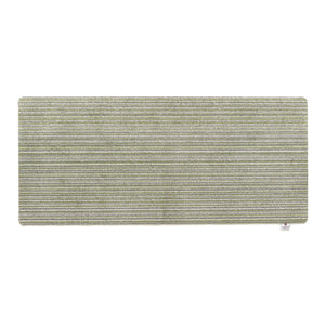 Candy Green Stripe Washable Runner- a 100% recycled material runner in shades of green, white, and grey.