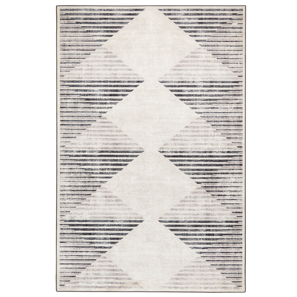 Hug Rug Chevron Charcoal Washable Rug