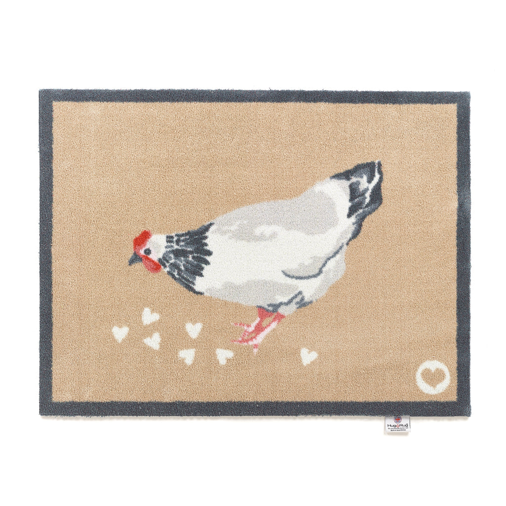 Chicken 1 Beige Washable Doormat 1