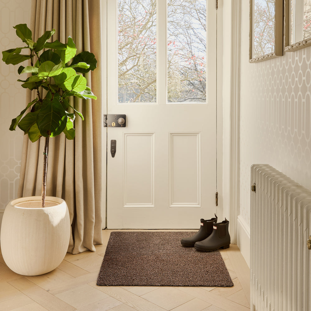 Plain Fleck - Coffee Washable Doormat