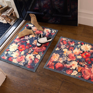 Dark Florals Washable Doormat