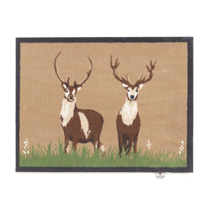 Deer 1 Beige Washable Doormat 1