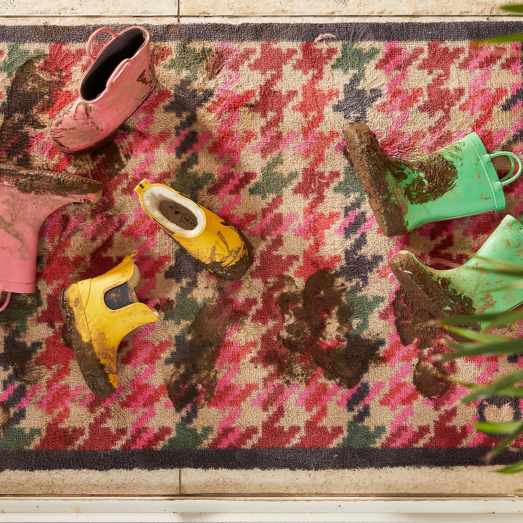 Designer 27 Houndstooth Pink Doormat 5