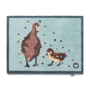 Ducks 1 Blue Cotton Washable Doormat 1