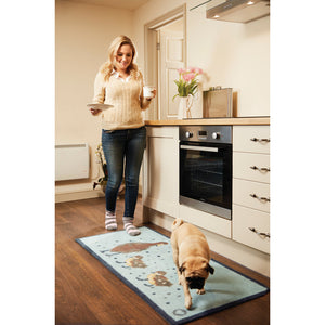 Ducks 1 Blue Cotton Washable Doormat 3