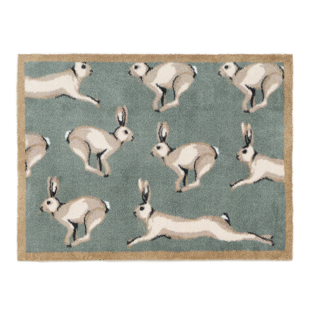 Farmhouse Hares Washable Doormat 1
