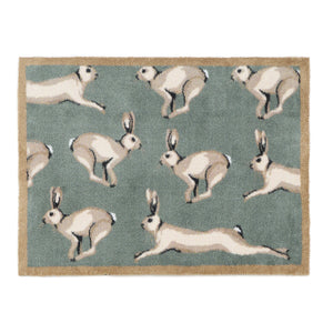 Farmhouse Hares Washable Doormat 1