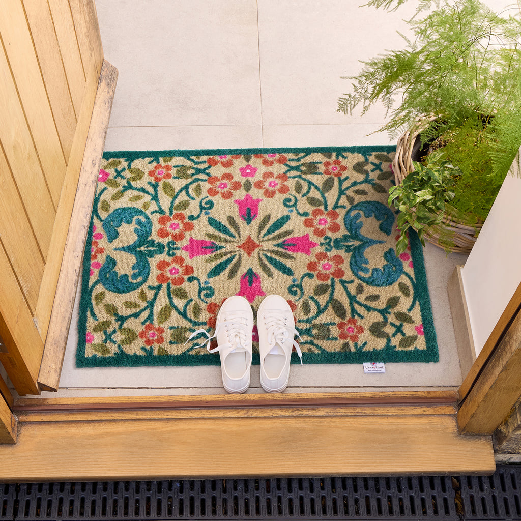 Folk Floral Washable Doormat