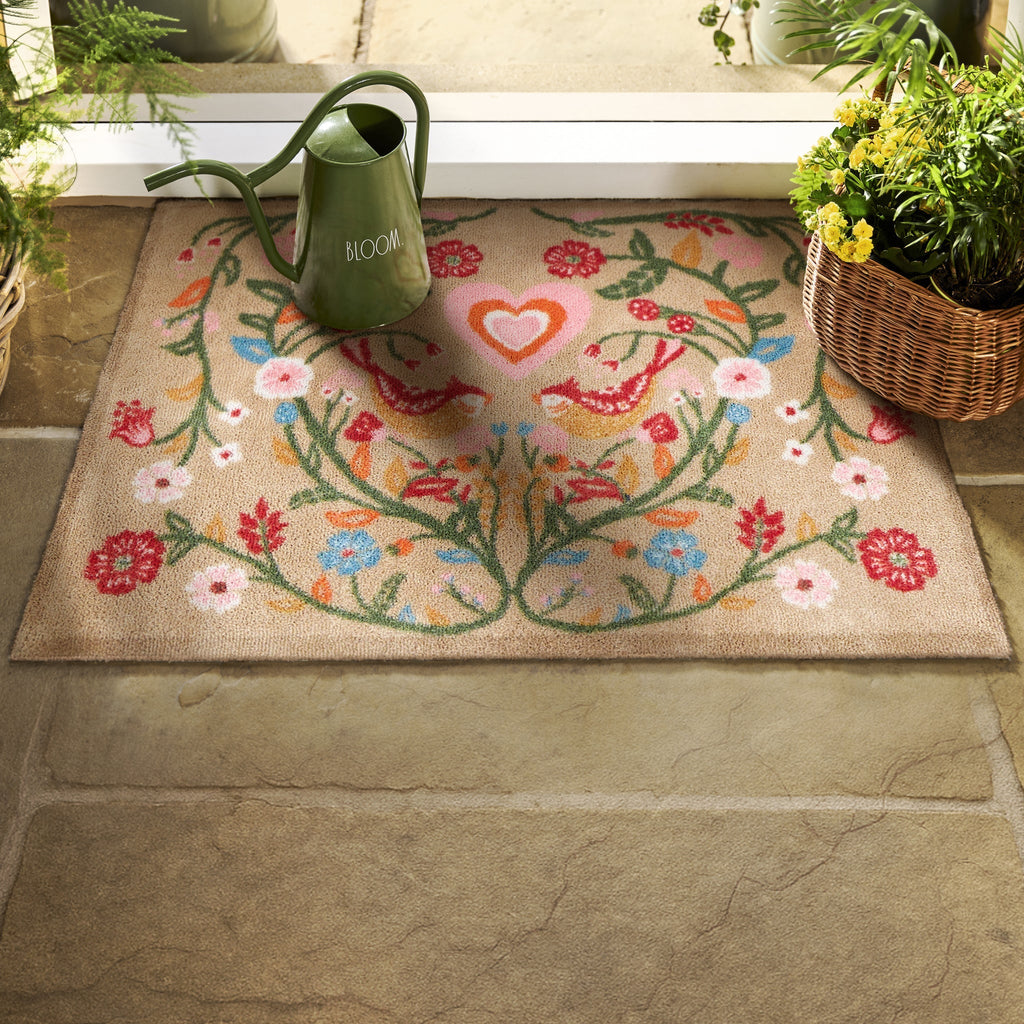 Garden Lovebirds Washable Doormat 3