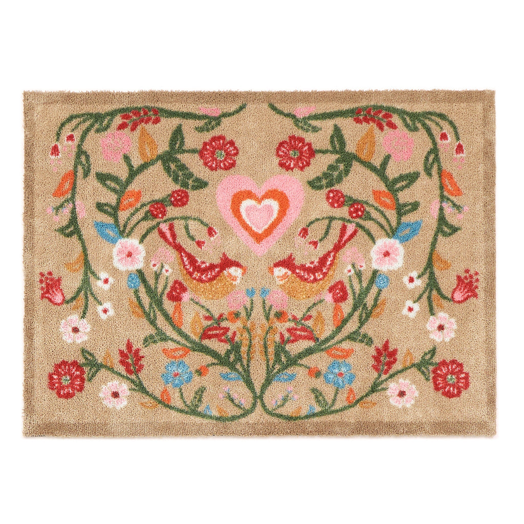 Garden Lovebirds Washable Doormat 1