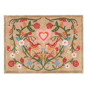 Garden Lovebirds Washable Doormat 1