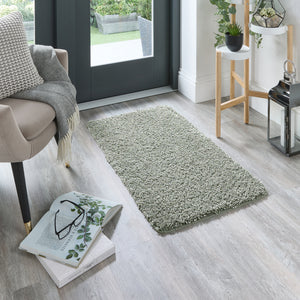 My Rug Green Fleck- a washable rug with green and white flecks.