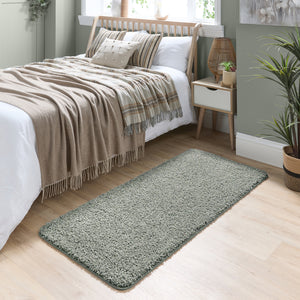 My Rug Green Fleck- a washable rug with green and white flecks.