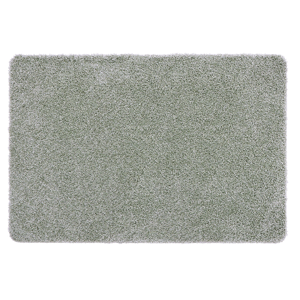 My Rug Green Fleck- a washable rug with green and white flecks.