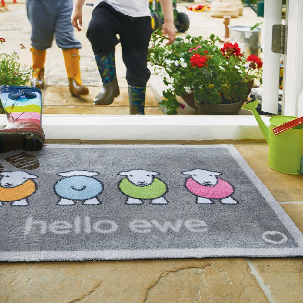 Hello Ewe Herdy Washable Doormat 3