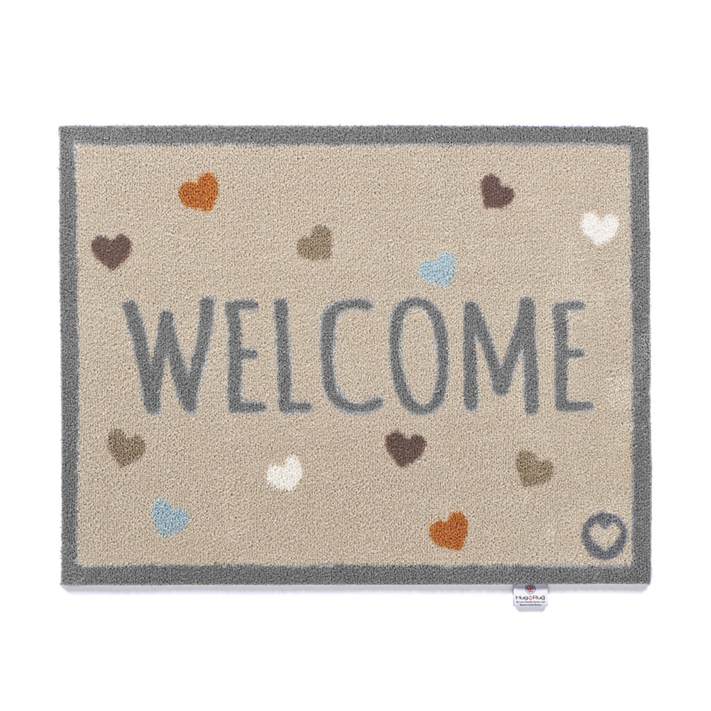 Home 34 Welcome Beige Washable Doormat 1
