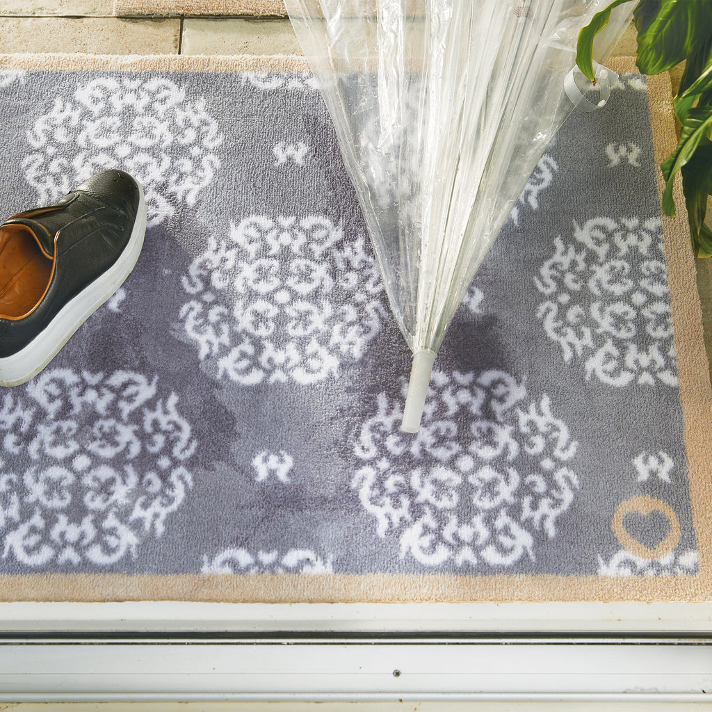 Home 44 Grey Cotton Washable Doormat 4