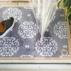 Home 44 Grey Cotton Washable Doormat 4