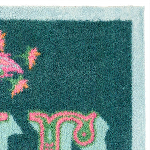 Homefolk Green & Pink Washable Doormat 4