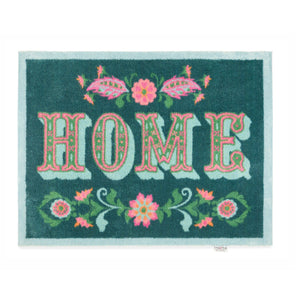 Homefolk Green & Pink Washable Doormat 1