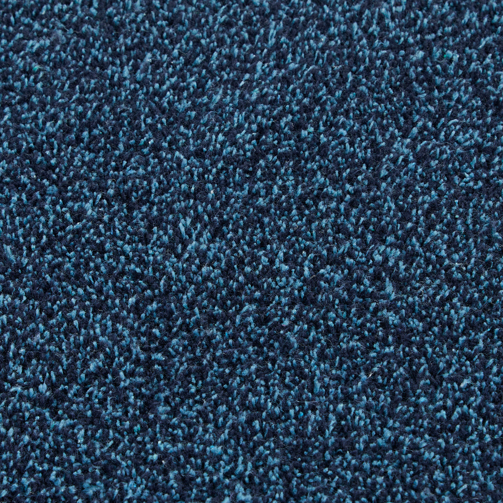 Plain Fleck Indigo Washable Runner- a 100% recycled cotton runner in a solid blue.