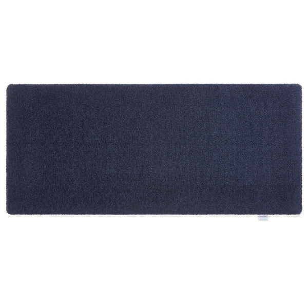 Sense French Navy Washable Runner- a 100% recycled polyester runner in a solid blue colour.