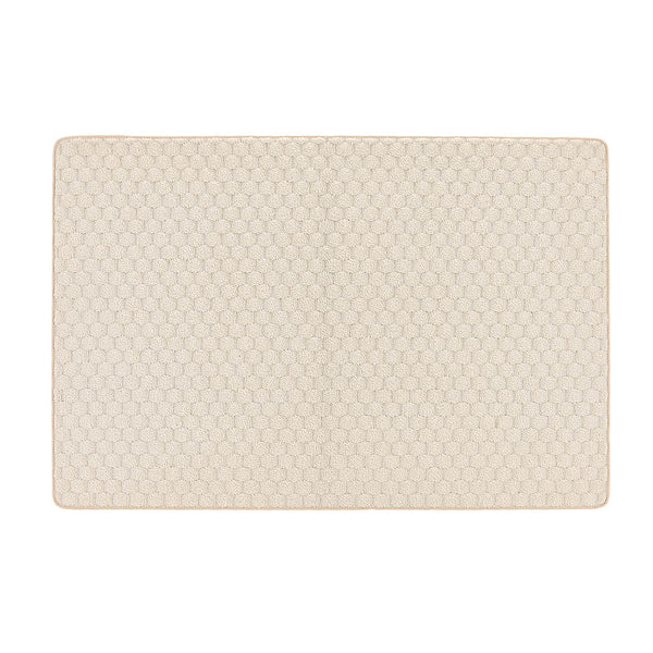 Sculptured Washable Honeycomb Rug Ivory 1