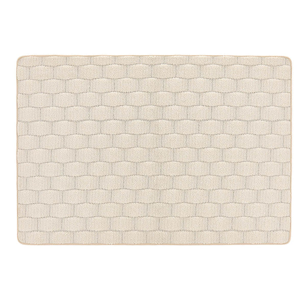 Sculptured Basketweave Rug Ivory 1