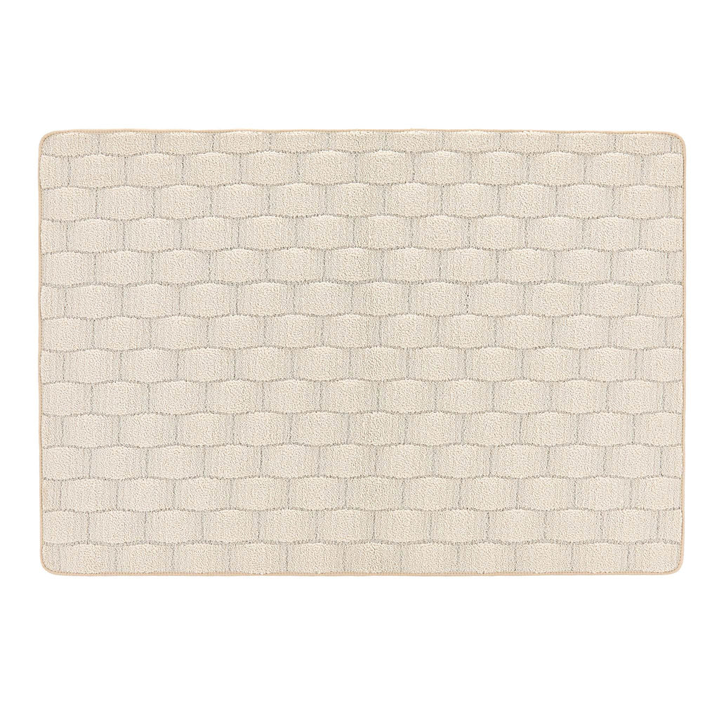 Sculptured Basketweave Rug Ivory 1