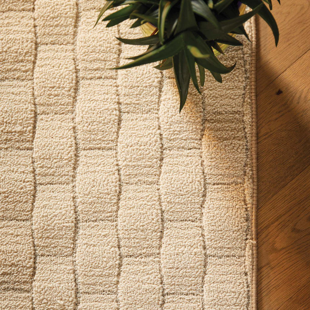 Sculptured Basketweave Rug Ivory 2