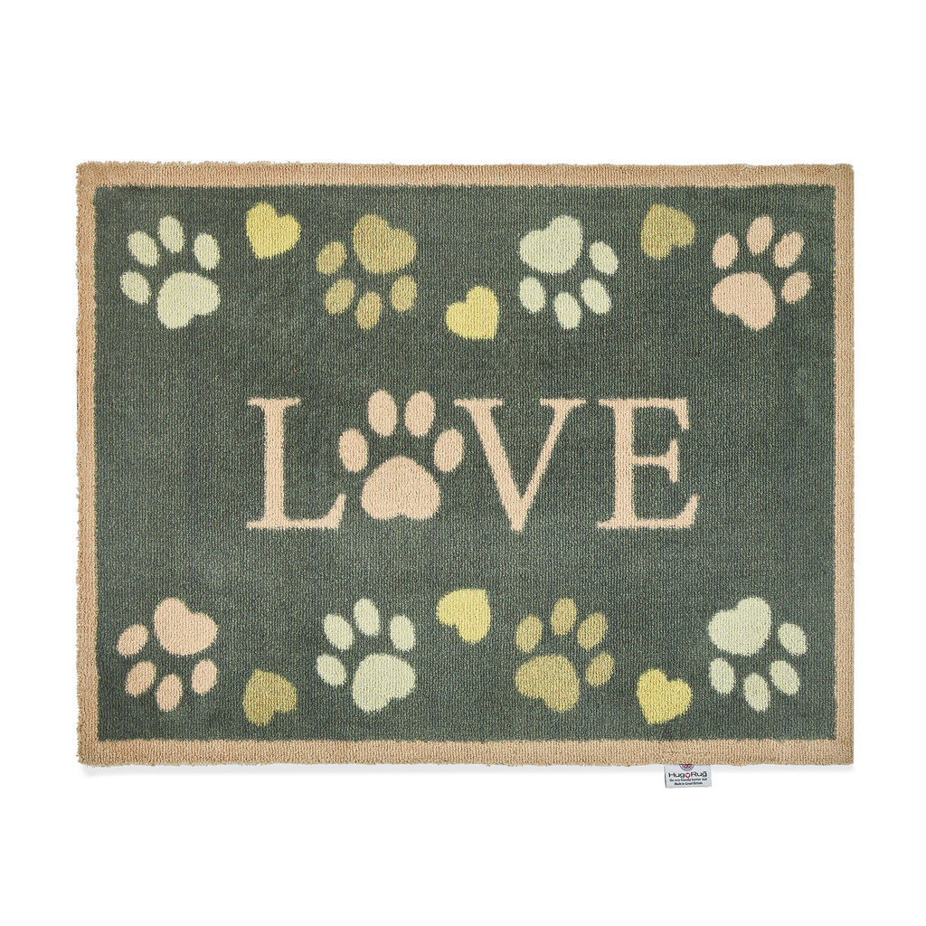 Hug Rug Green Love Paws Washable Doormat